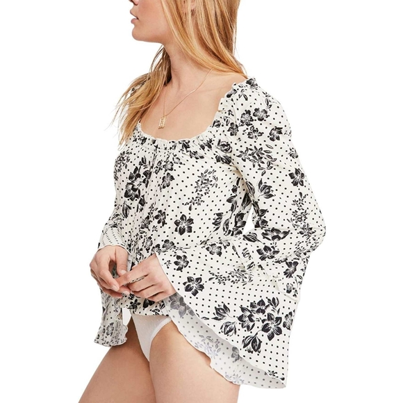 Free People One on One Date Bodysuit Top Ivory Combo - Picture 3 of 12